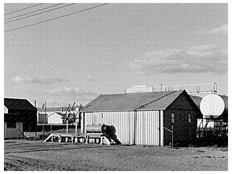 Vintage Oil Station in Plentywood Montana 1937