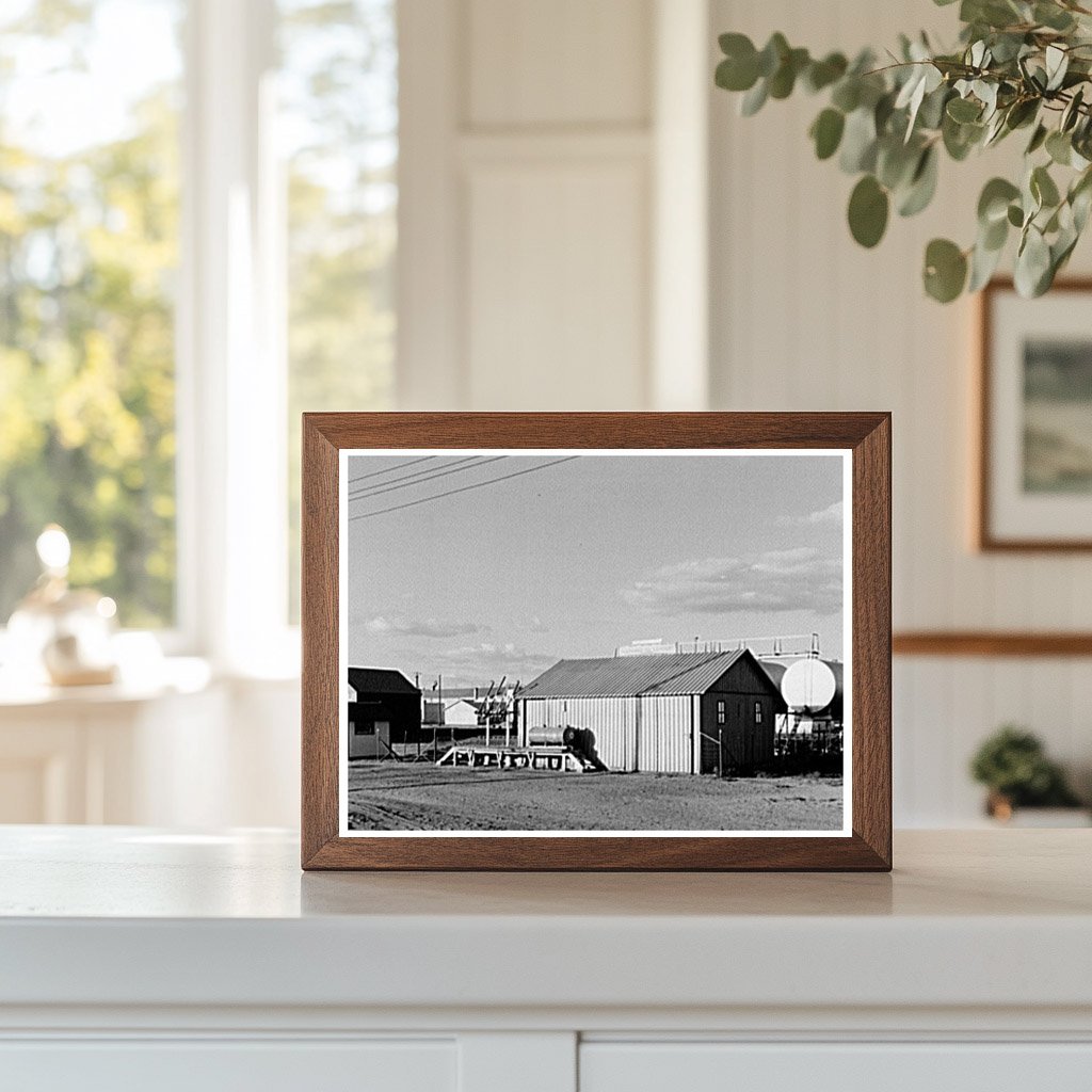 Vintage Oil Station in Plentywood Montana 1937