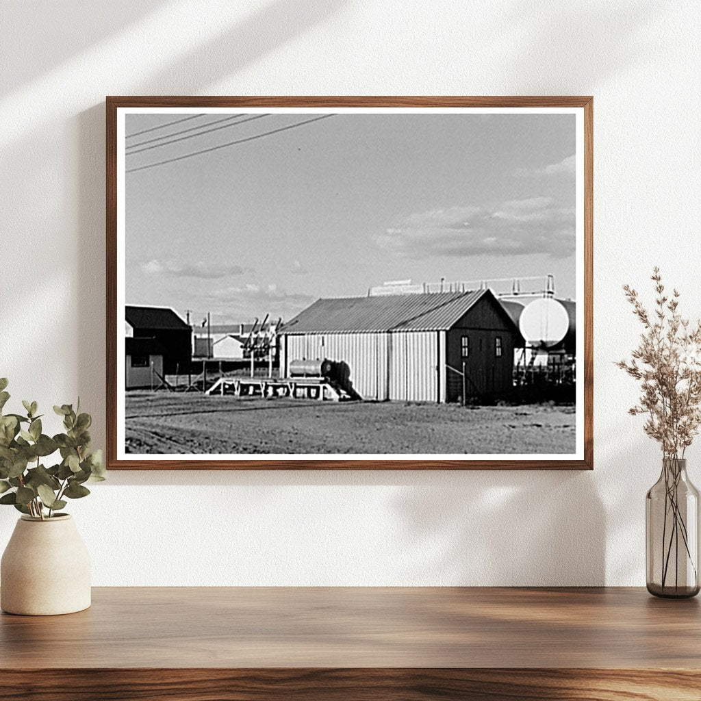 Vintage Oil Station in Plentywood Montana 1937