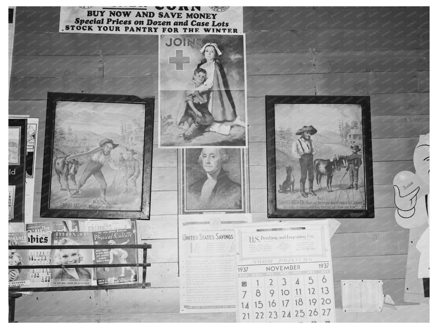 Vintage American Prints Store Decor Alger Montana 1937