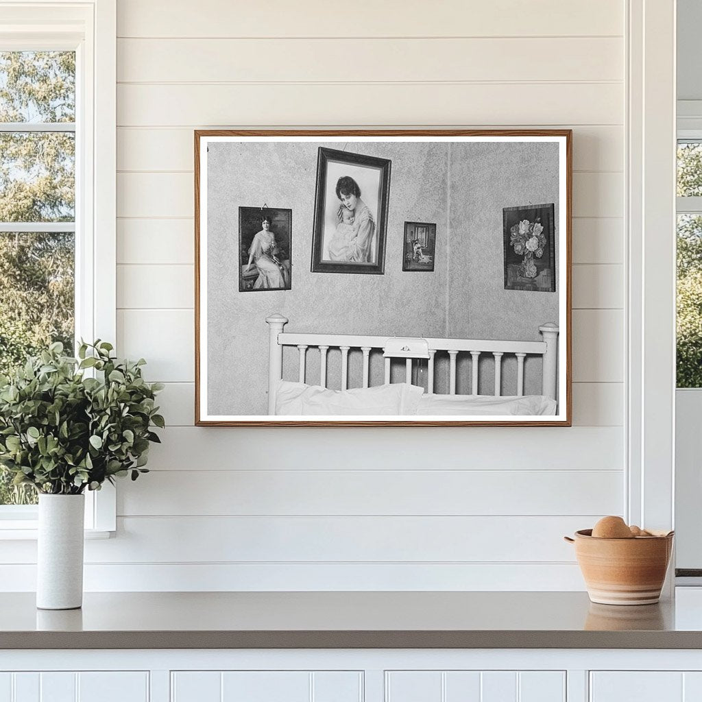 Vintage Bedroom Scene in Plentywood Montana 1937