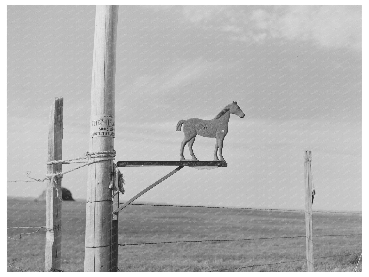 Vintage Weathervane on Farm Building North Dakota 1937