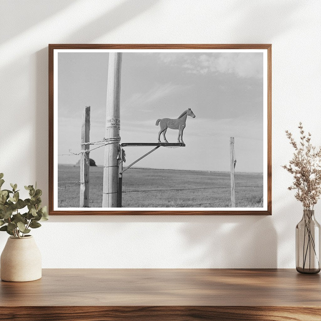Vintage Weathervane on Farm Building North Dakota 1937