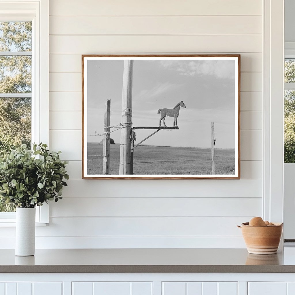Vintage Weathervane on Farm Building North Dakota 1937