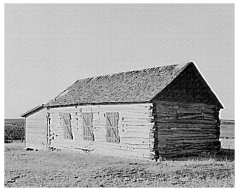 Vintage Log Church Near Arnegard North Dakota 1937