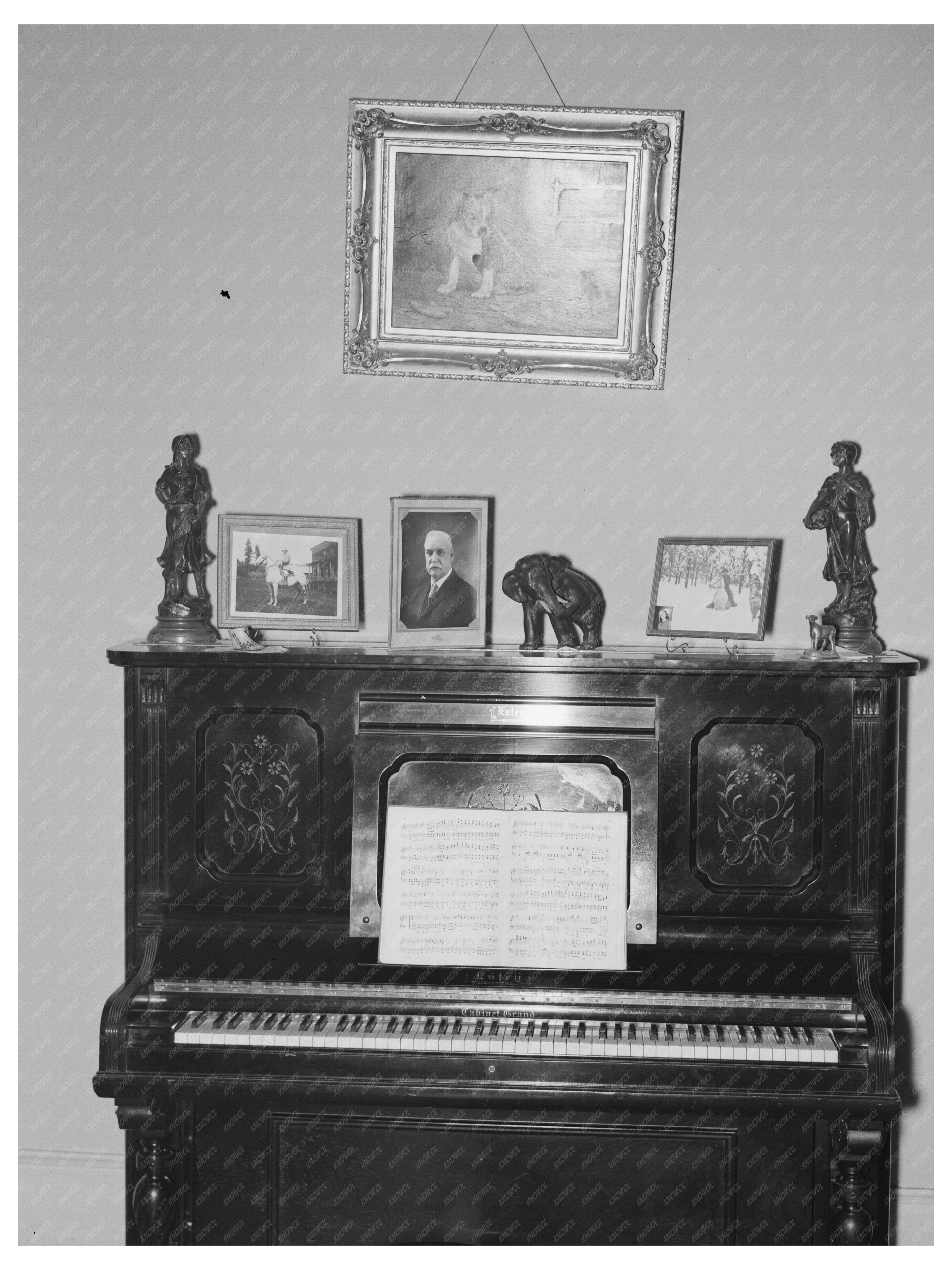 Vintage 1937 Piano Interior at Two Bit Creek South Dakota