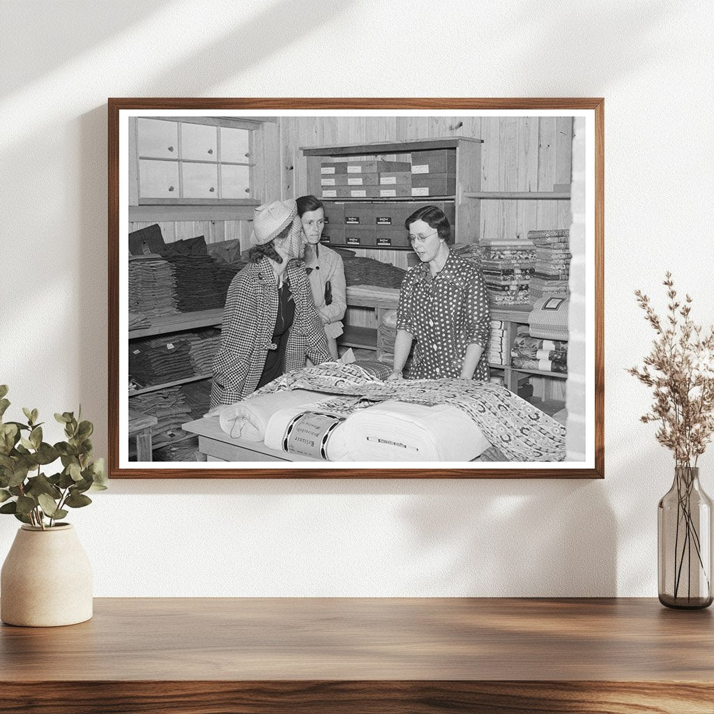 Customers Choose Yard Goods at La Forge Project 1938