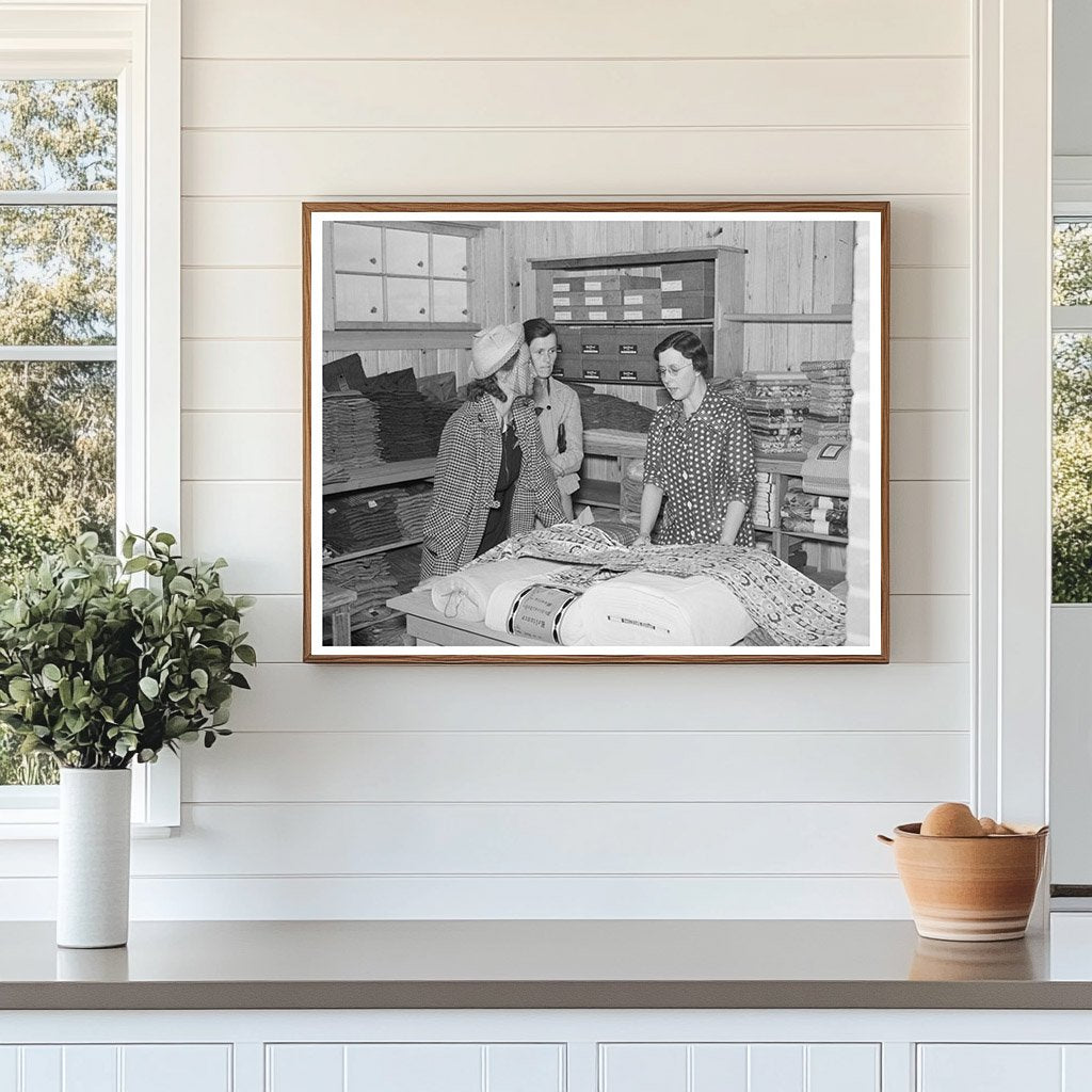 Customers Choose Yard Goods at La Forge Project 1938