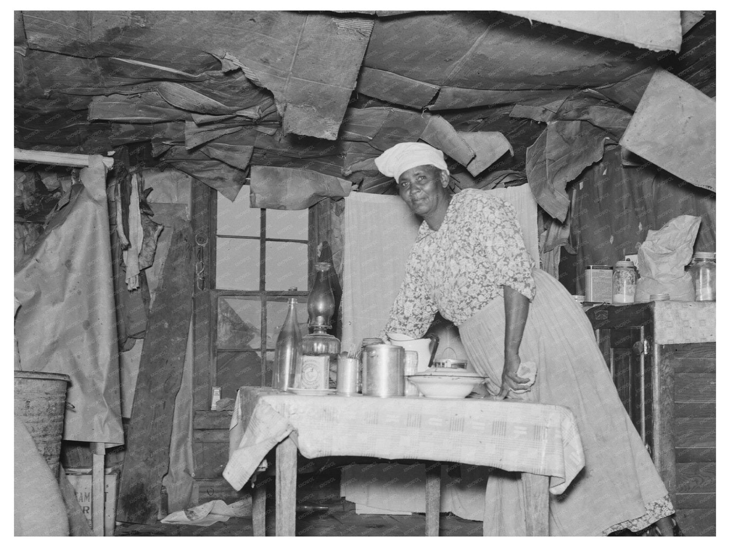 May 1938 Vintage Sharecroppers Wife in Missouri Kitchen