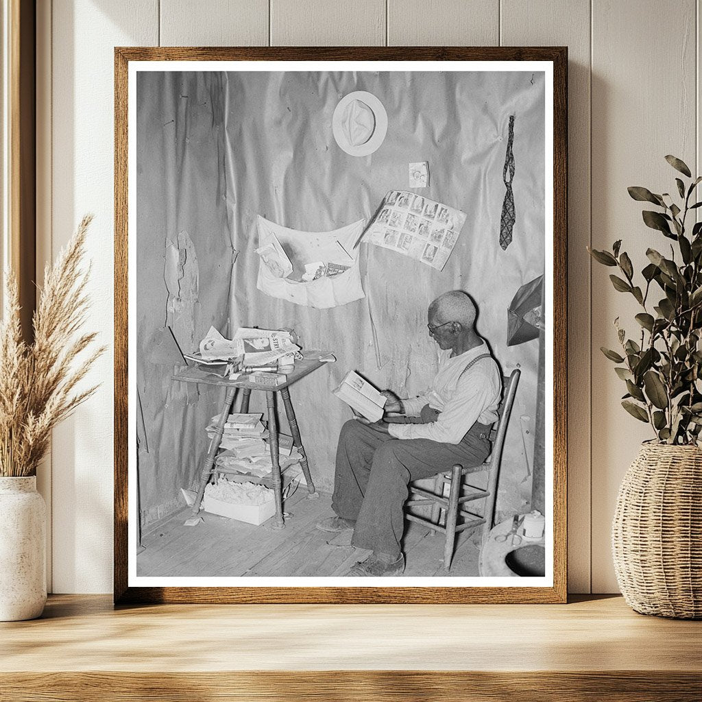 Elderly Sharecropper Reading Bible May 1938 Missouri