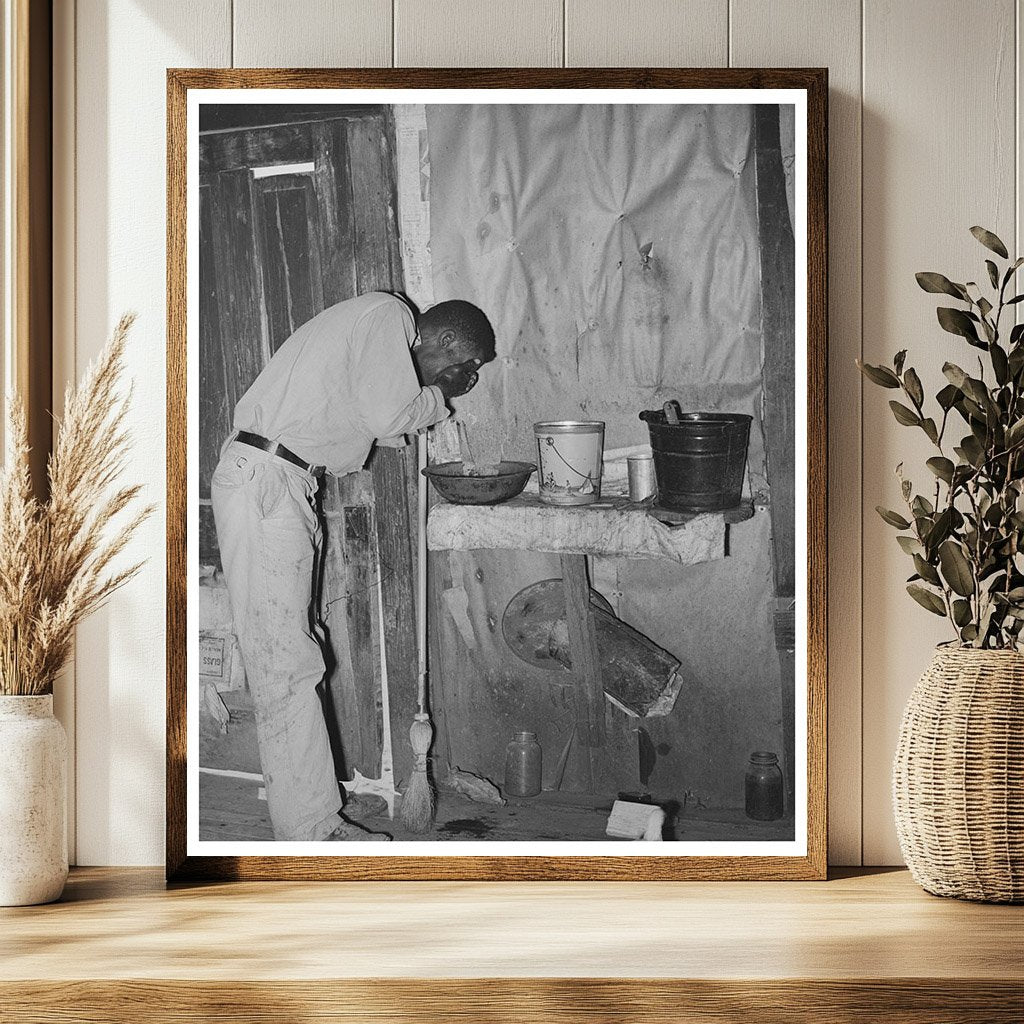 Former Sharecropper Washing Face New Madrid County 1938