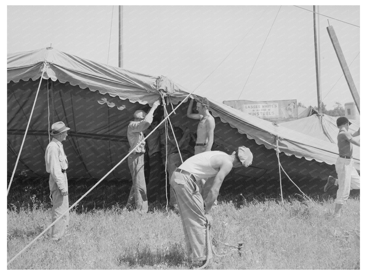 Tent Erecting for Lasses-White Show Sikeston Missouri 1938