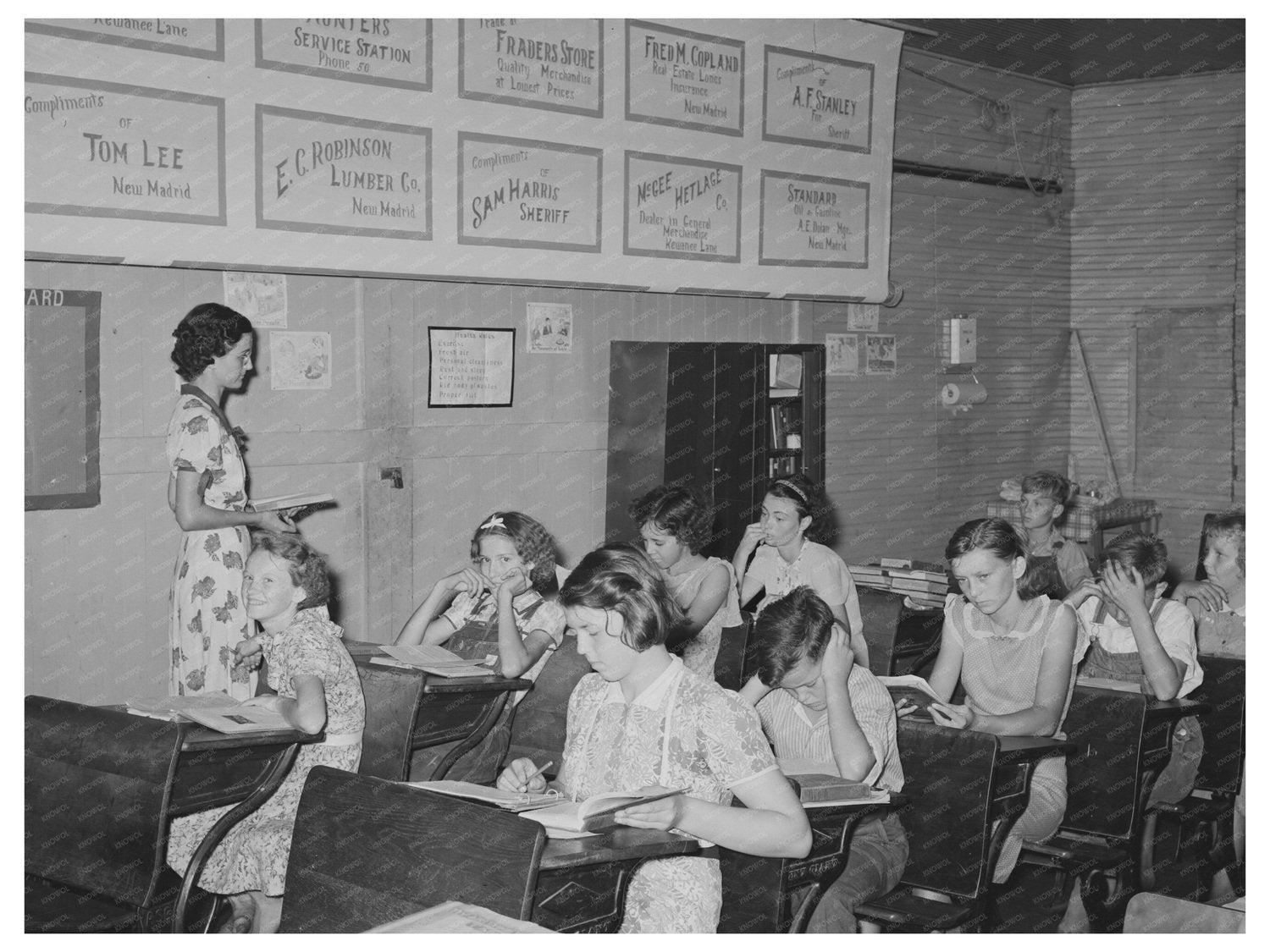 Vintage Primary School in New Madrid County Missouri 1938