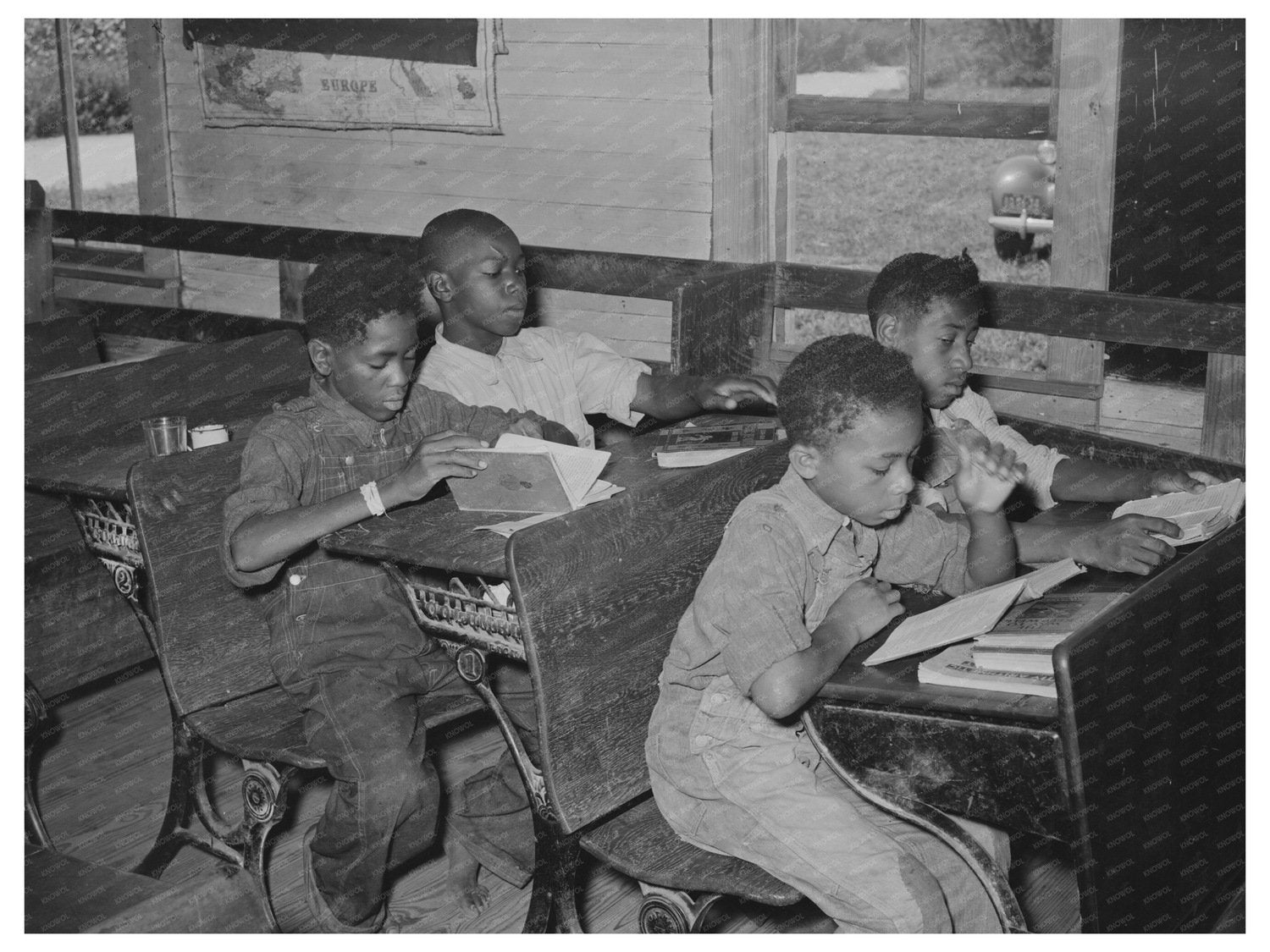 Schoolchildren Studying Outdoors Southeast Missouri 1938