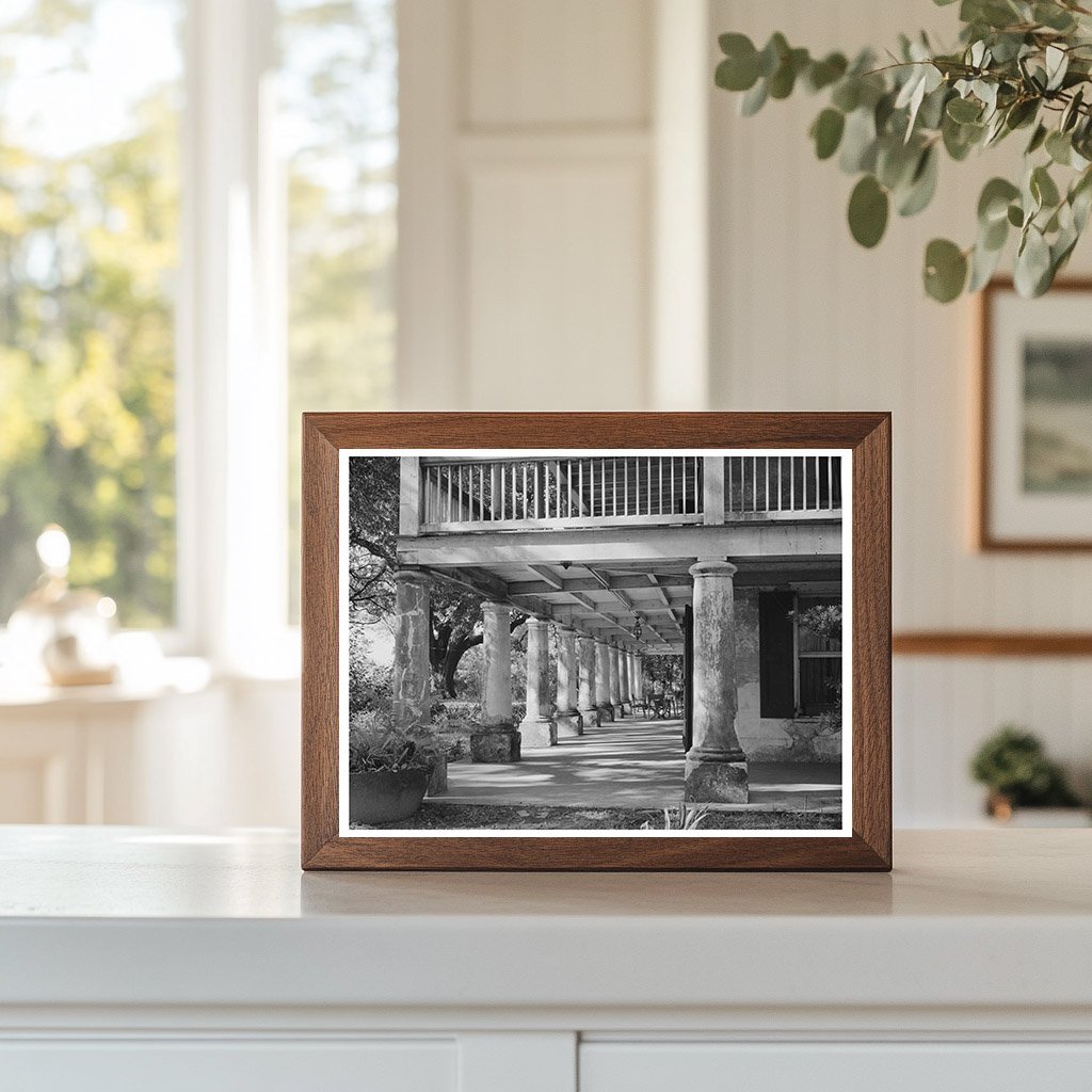 Plantation House Balcony Near New Orleans September 1938