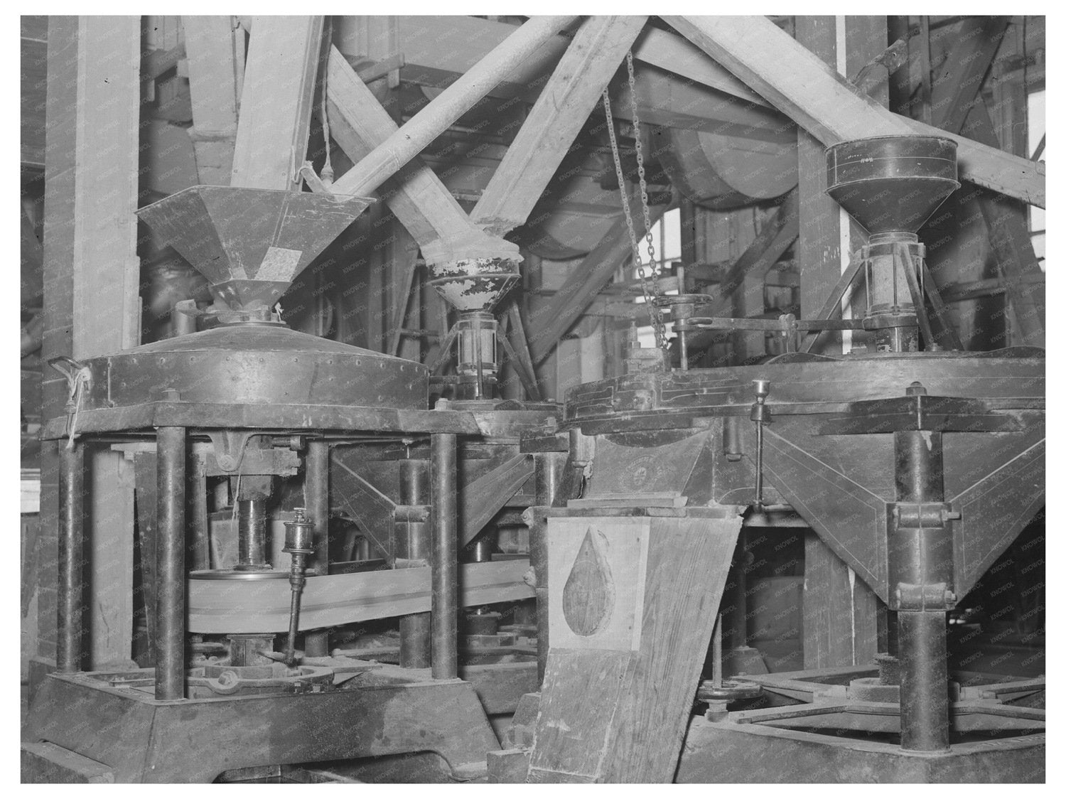 Hulling Machinery at Crowley Rice Mill Louisiana 1938