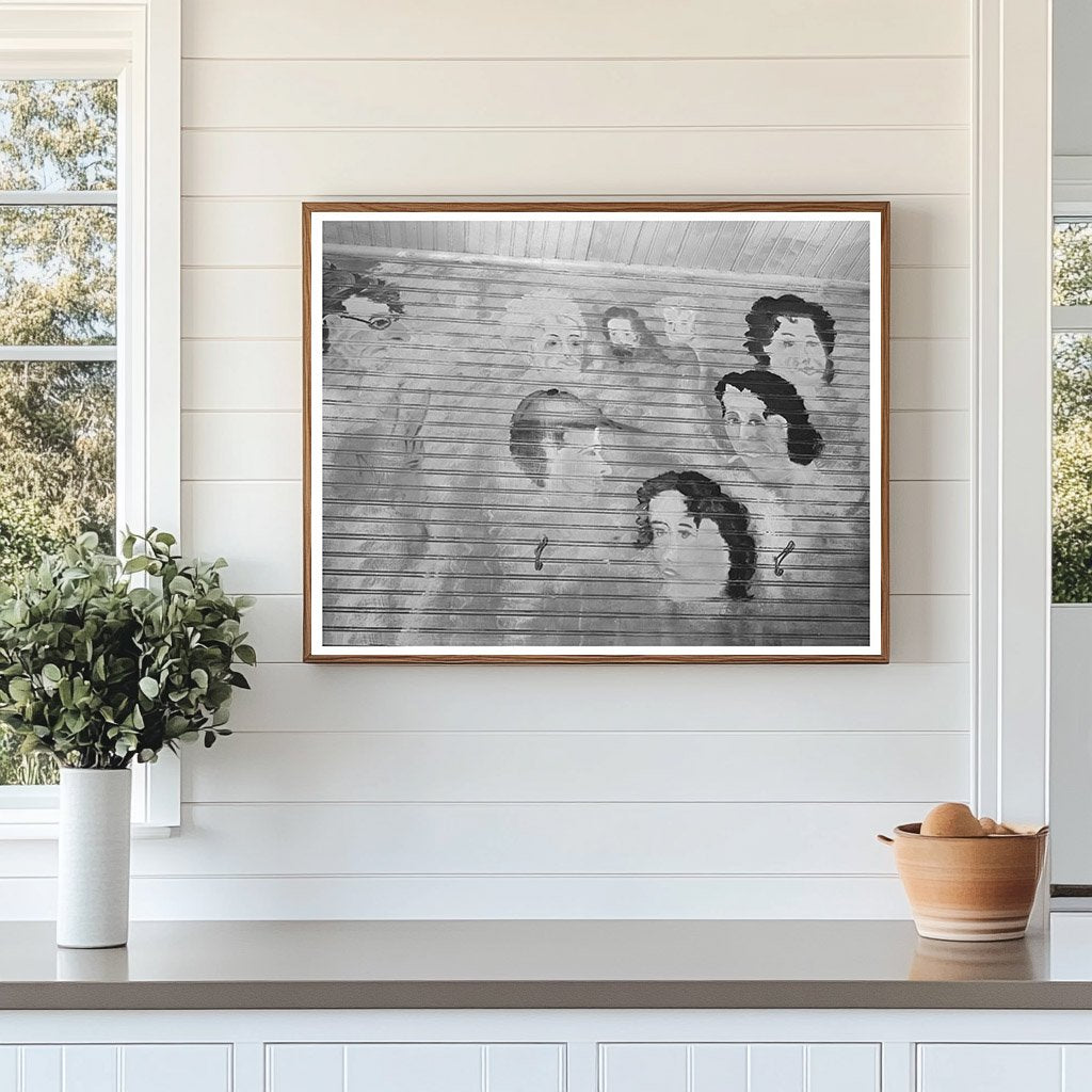 Vintage Saloon Interior with Painted Heads Raceland 1938