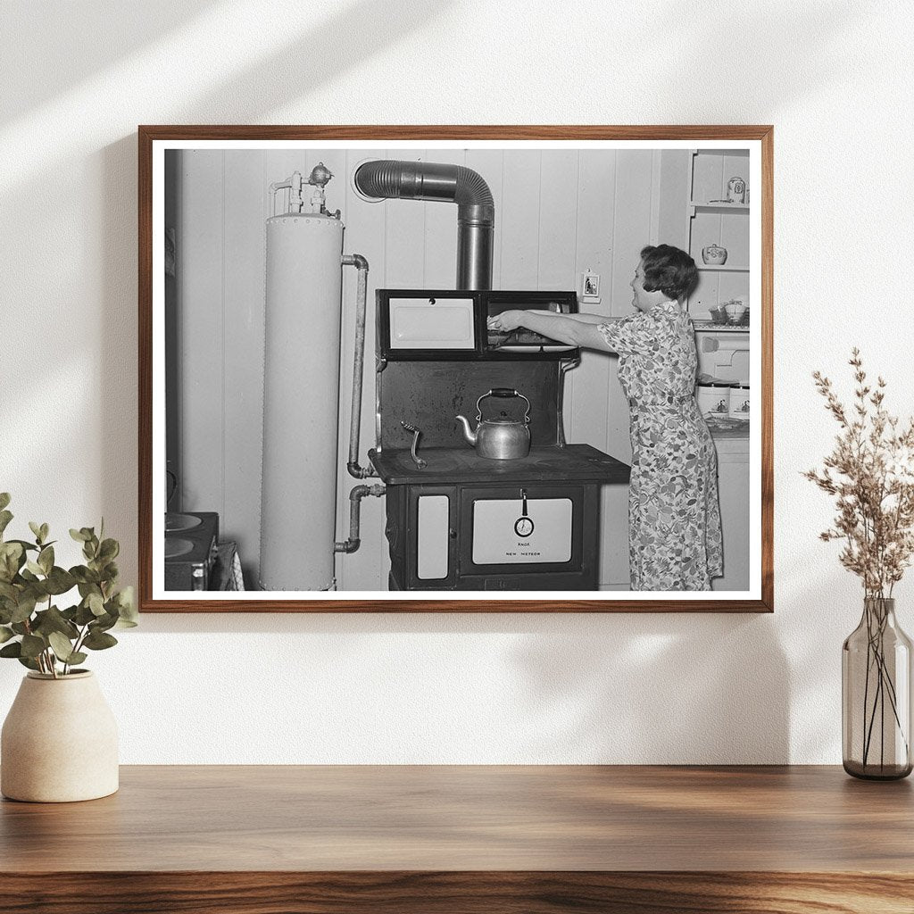 Vintage Stove and Hot Water Boiler in Arkansas Farm Home 1938
