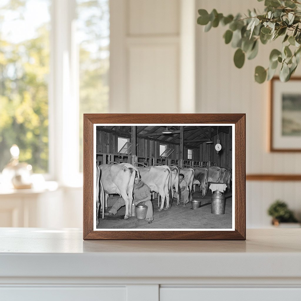 Milking Cows in Dairy Barn Arkansas October 1938