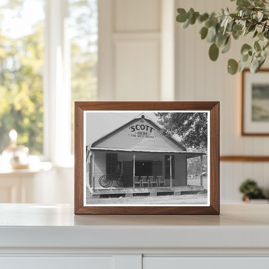 Scott Louisiana Building Welcome Sign October 1938
