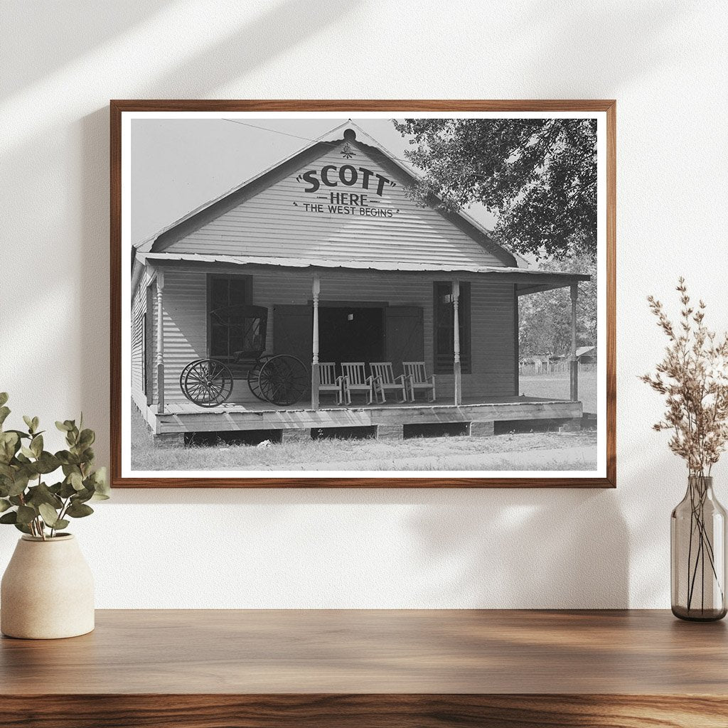 Scott Louisiana Building Welcome Sign October 1938