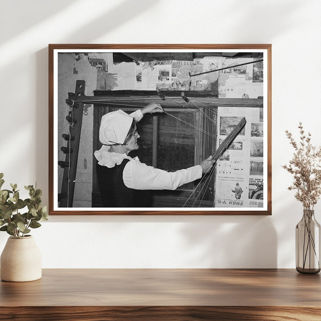 Madame Dronet Preparing Threading Frame Erath Louisiana 1938