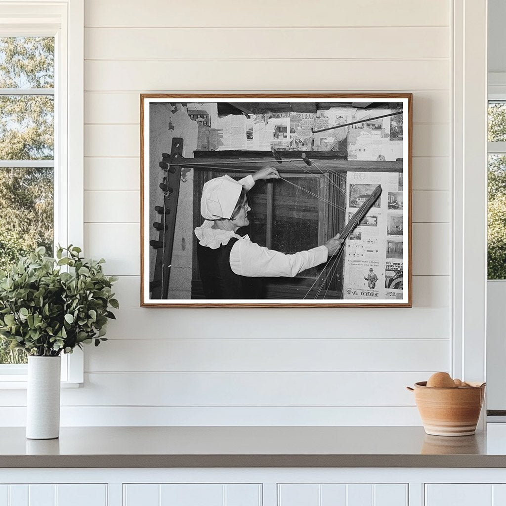 Madame Dronet Preparing Threading Frame Erath Louisiana 1938