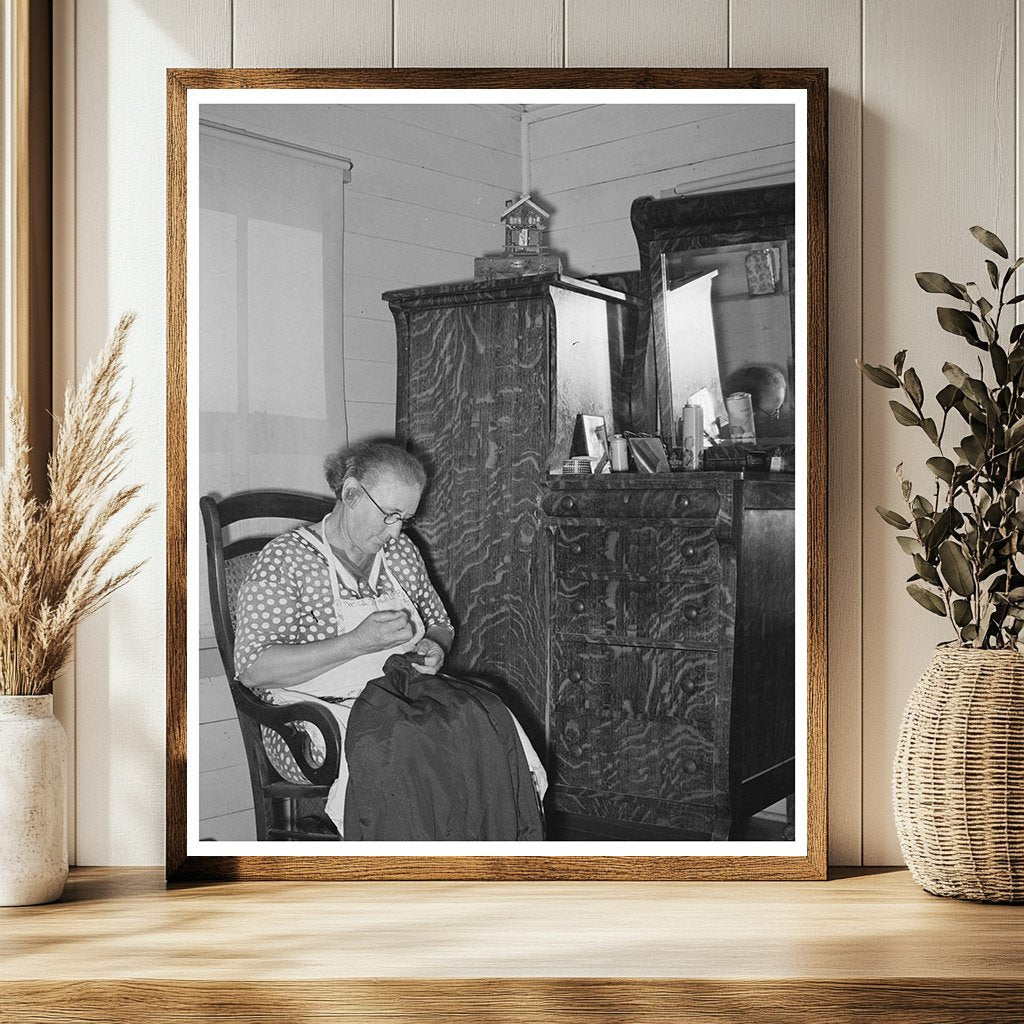 Cajun Woman Patching in Living Room Louisiana 1938