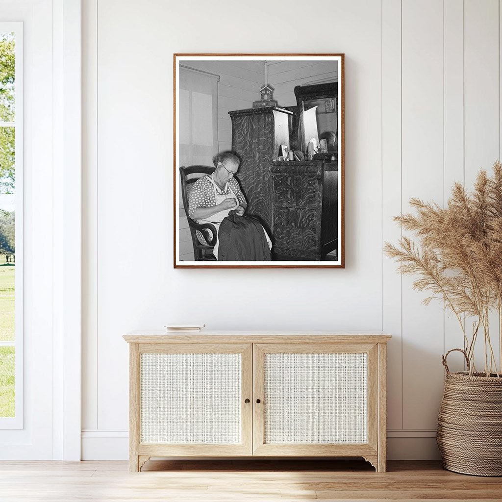 Cajun Woman Patching in Living Room Louisiana 1938