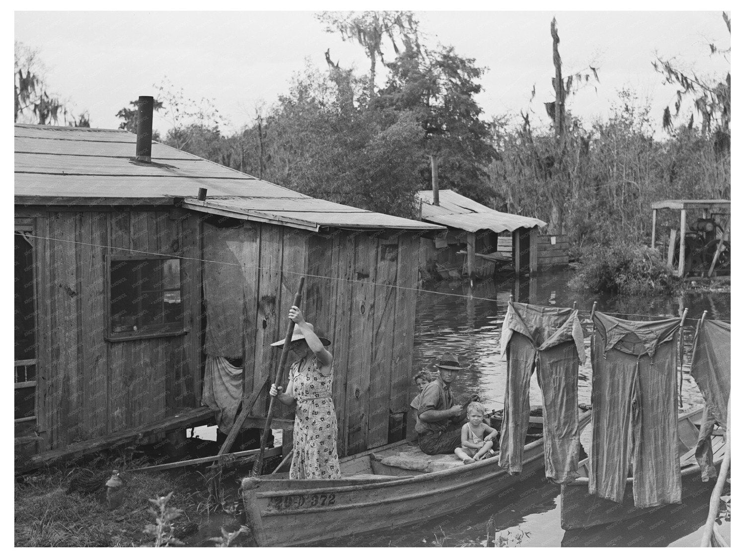 Fishermans Family Returning from Fishing Trip Louisiana 1938