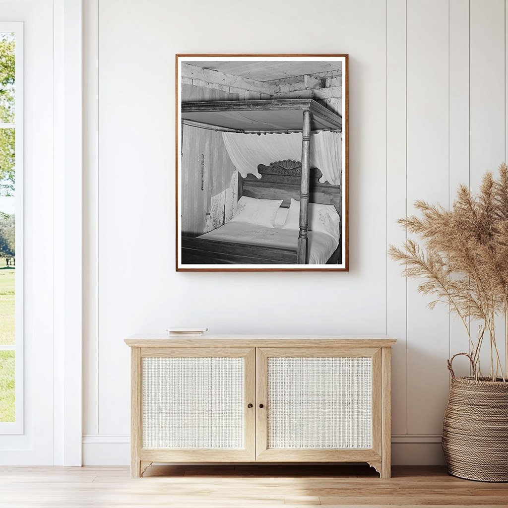 Vintage Four-Poster Bed in Rural Louisiana 1938