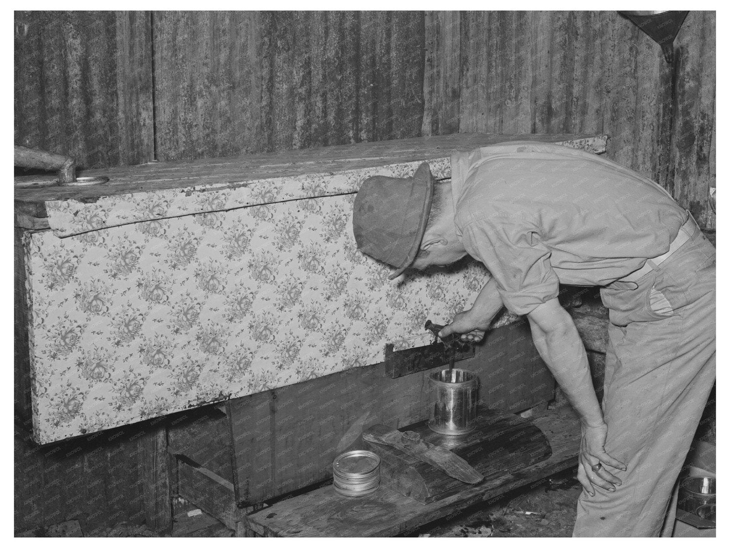 Filling Cans with Syrup at Louisiana Sugar Mill 1938