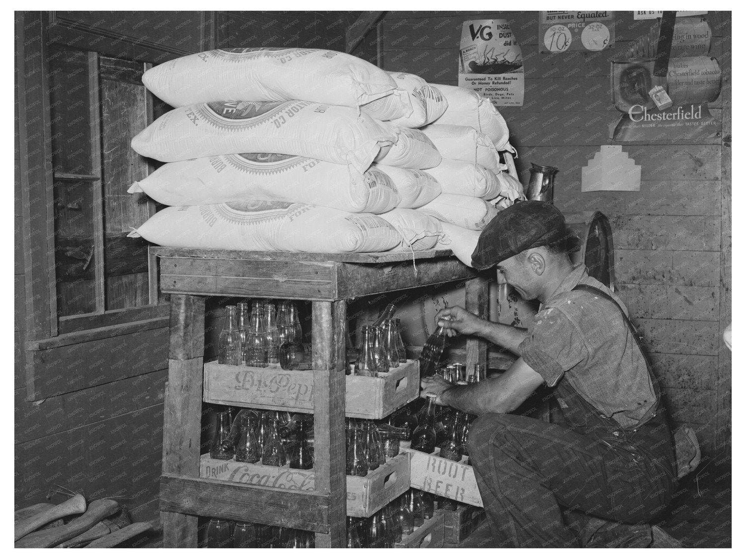 Grocery Store Scene in New Iberia Louisiana 1938