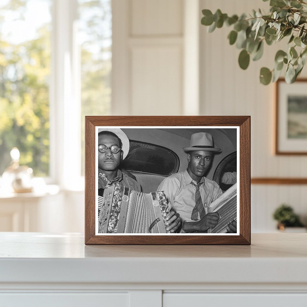 Musicians Playing Accordion and Washboard Louisiana 1938