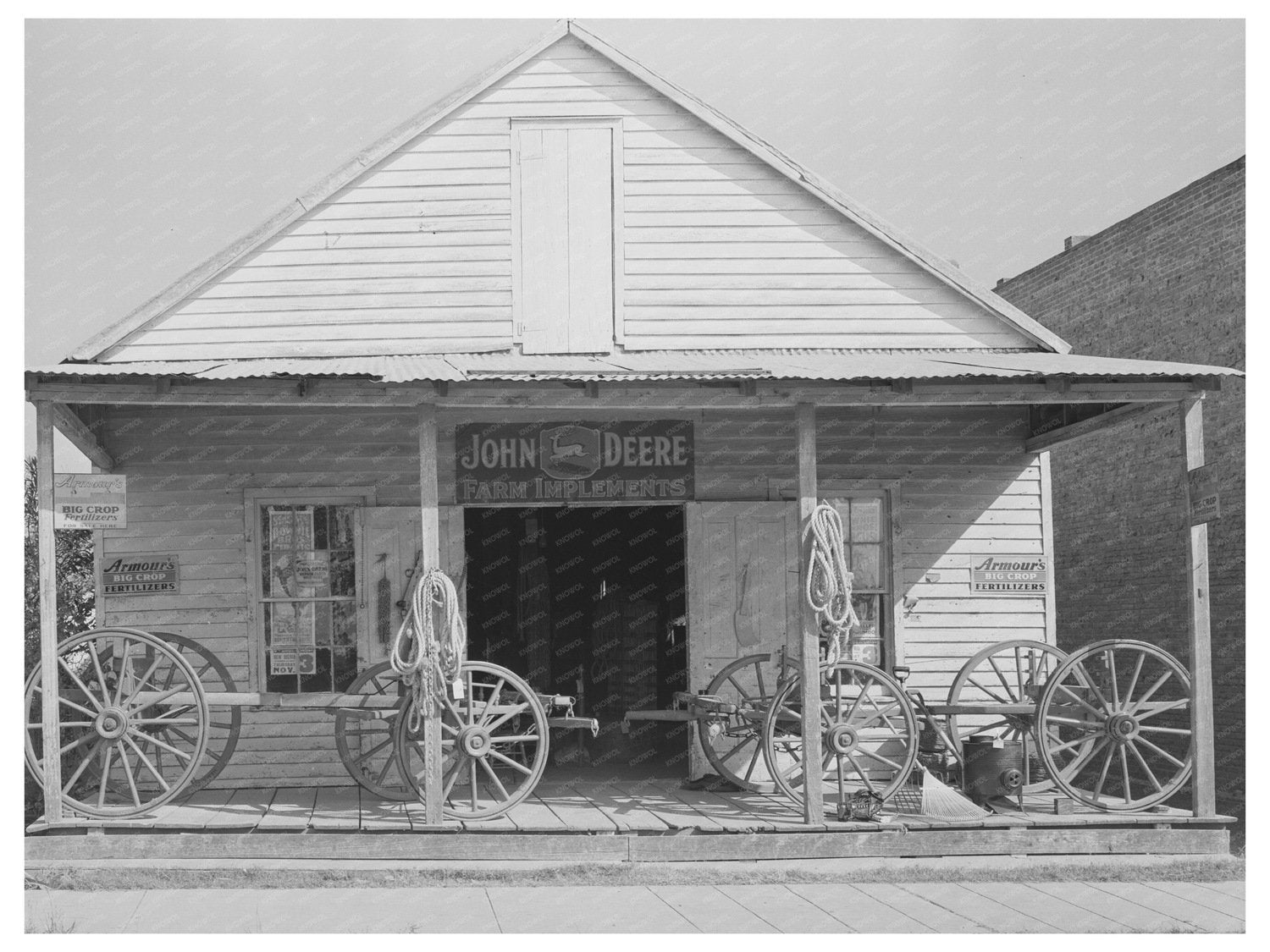 Vintage Farm Implement Dealer Wagons Erath Louisiana 1938