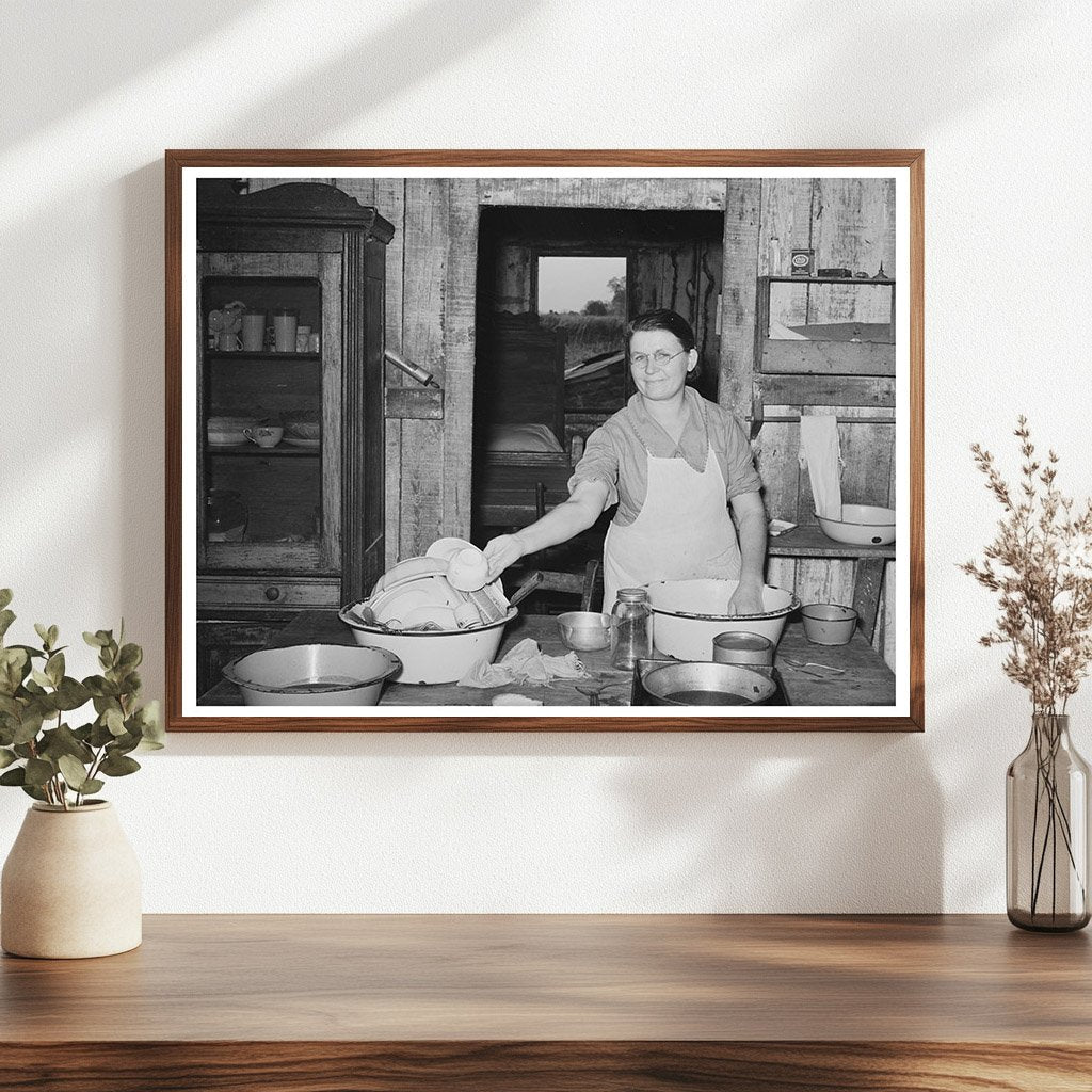 Mrs. M. LaBlanc Washing Dishes in Louisiana 1938