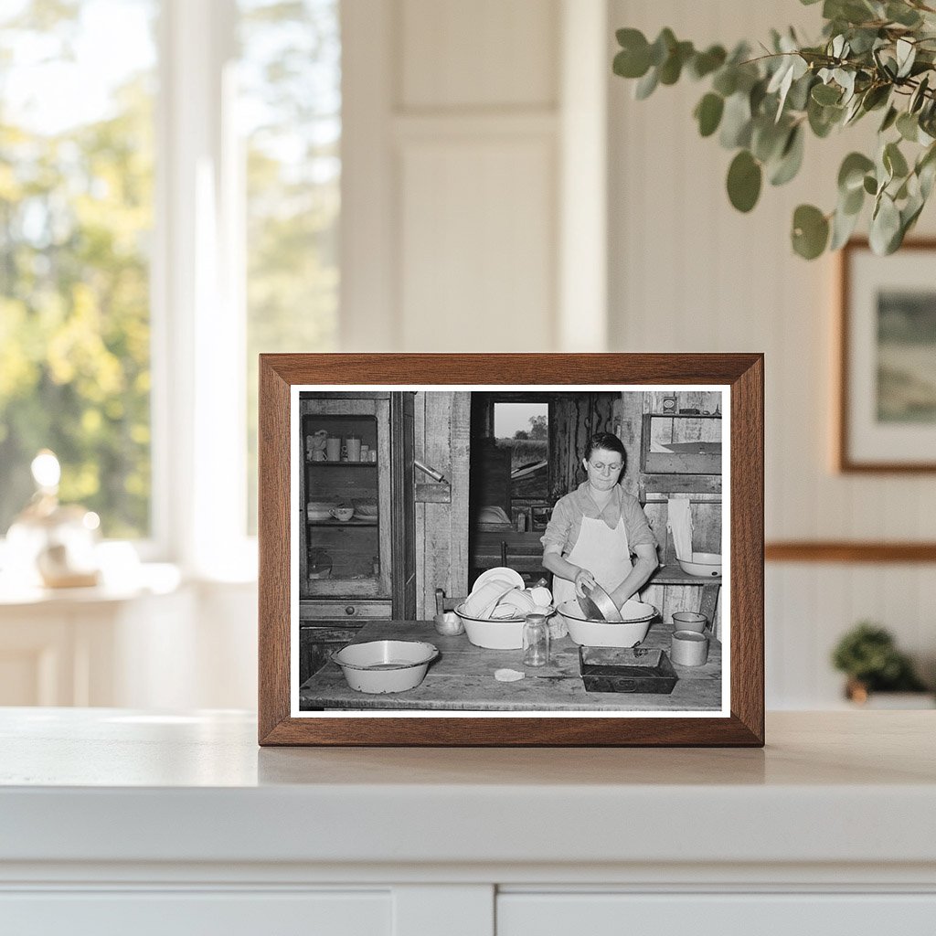 Mrs. M. LaBlanc Washing Dishes in Morganza Louisiana 1938