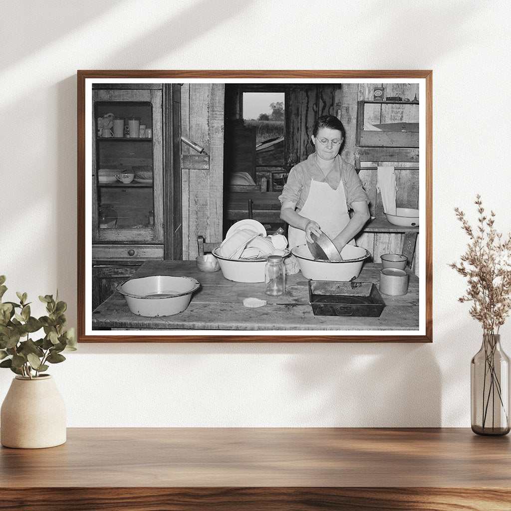 Mrs. M. LaBlanc Washing Dishes in Morganza Louisiana 1938