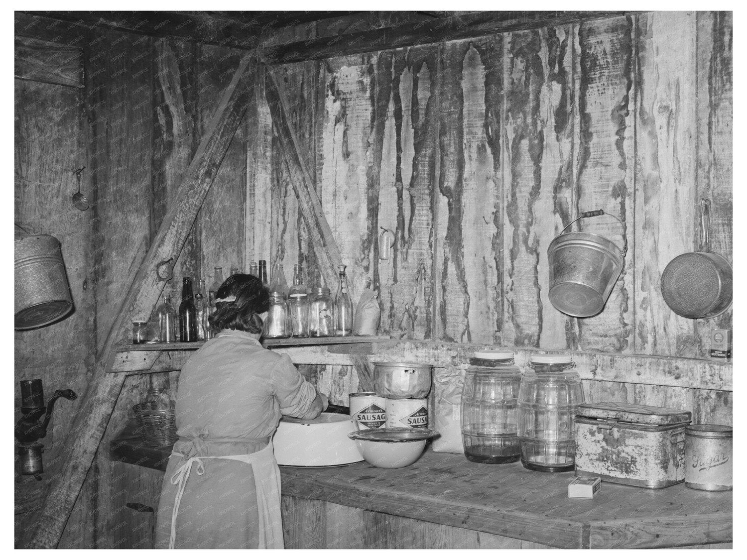 Mrs. M. LaBlanc Organizing Kitchen in Morganza Louisiana 1938