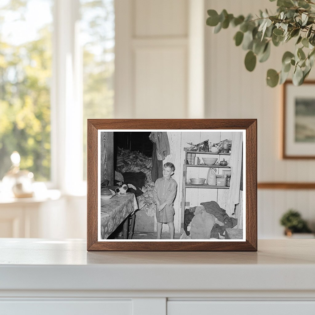 Young Boy in Adams Family Kitchen Morganza Louisiana 1938