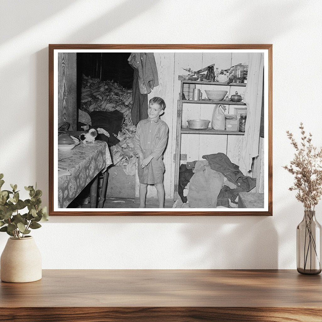 Young Boy in Adams Family Kitchen Morganza Louisiana 1938
