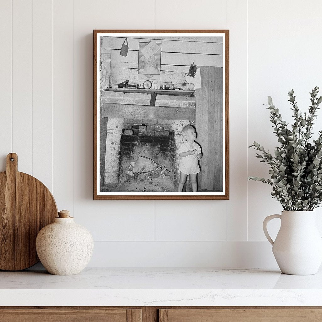 Young Boy by Fireplace in Morganza Louisiana 1938