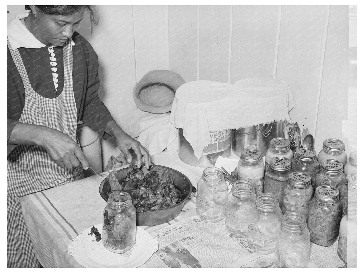 Farmers Wife Canning Meat Lakeview Arkansas December 1938