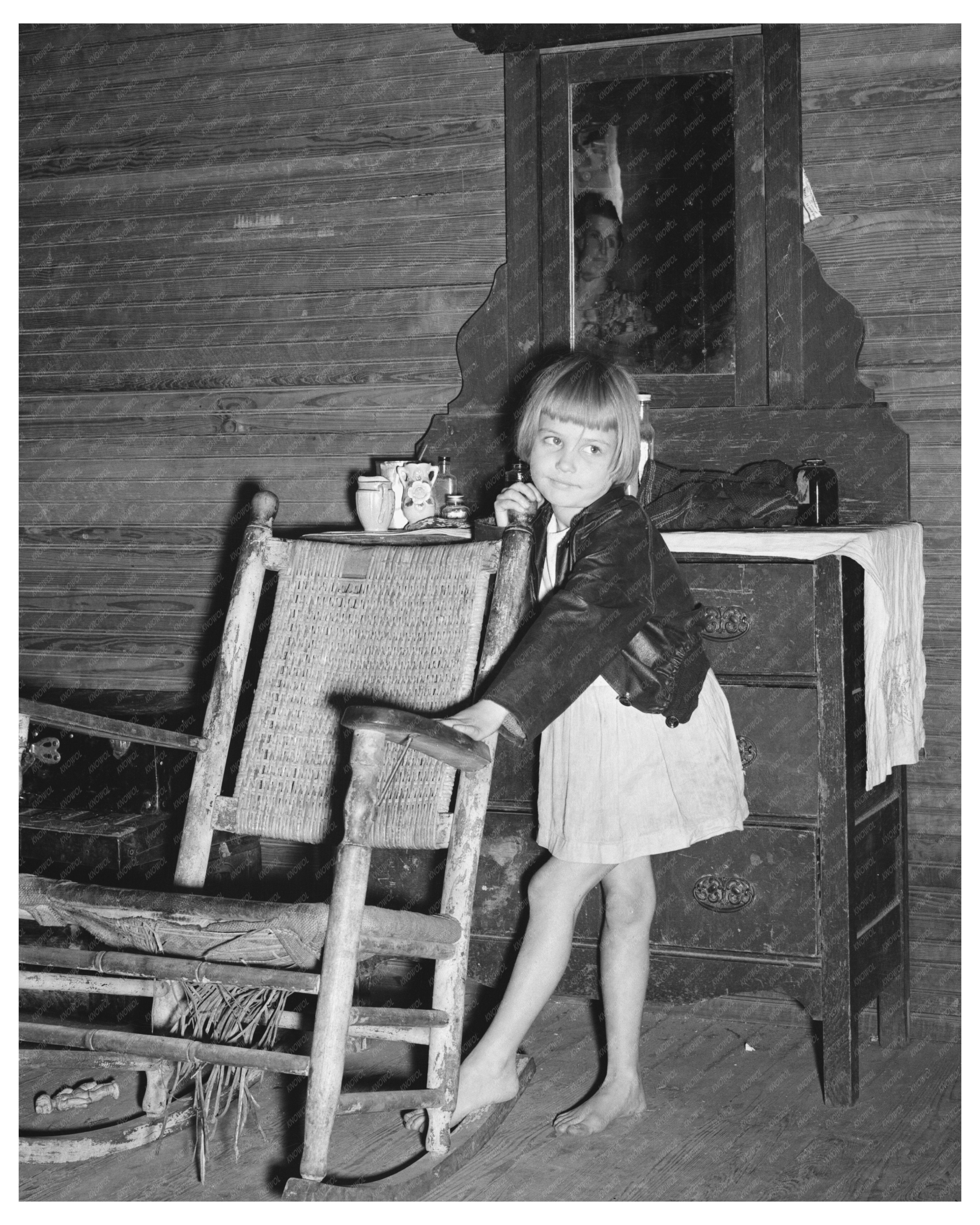 Child in Front of Dresser Laurel Mississippi January 1939