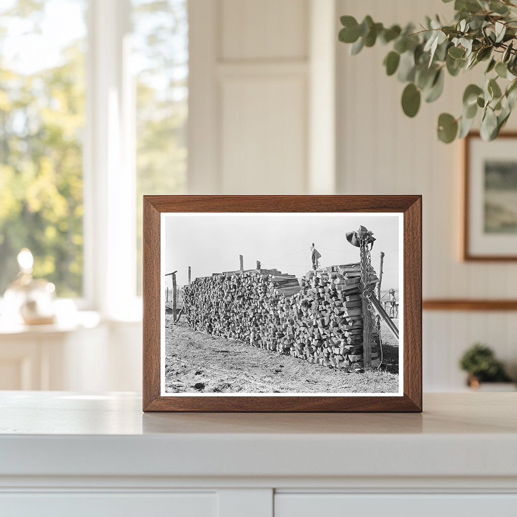 Vintage Farm Wood Pile East Carroll Parish Louisiana 1939