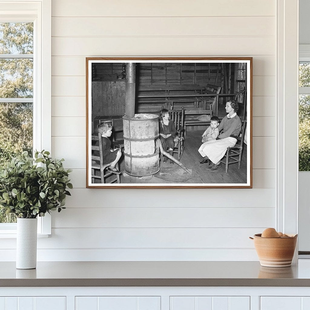 Mother and Children in Abandoned Church Mississippi 1939