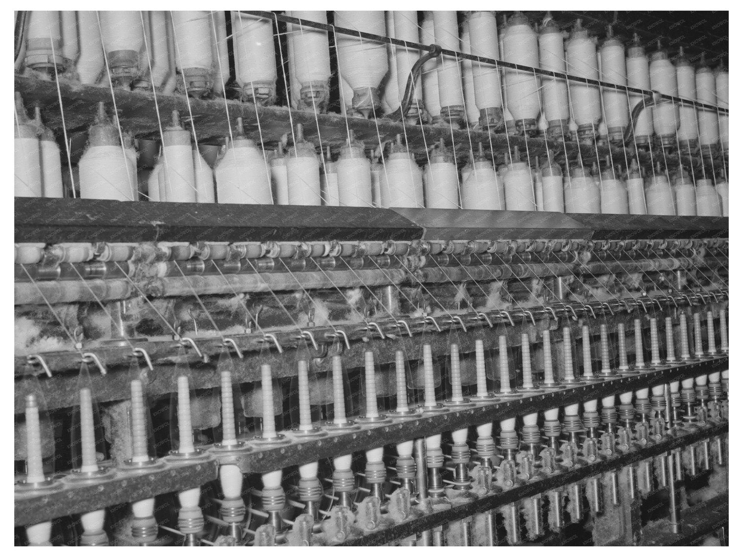 Thread-Making Machinery at Laurel Cotton Mill 1939