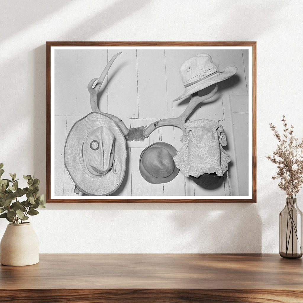 Hat Rack in Mexican Farm Home Hidalgo County Texas 1939