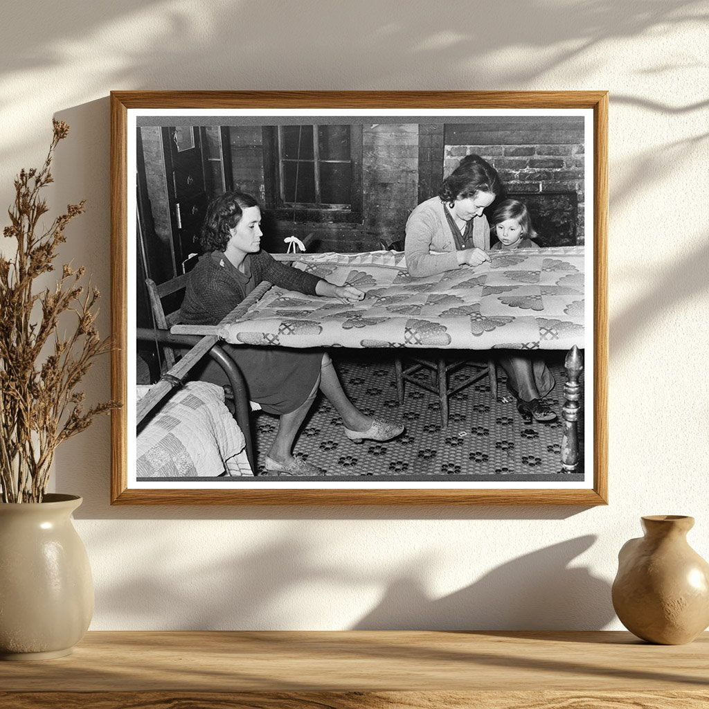 Quilting in Sharecroppers Home Mississippi 1939