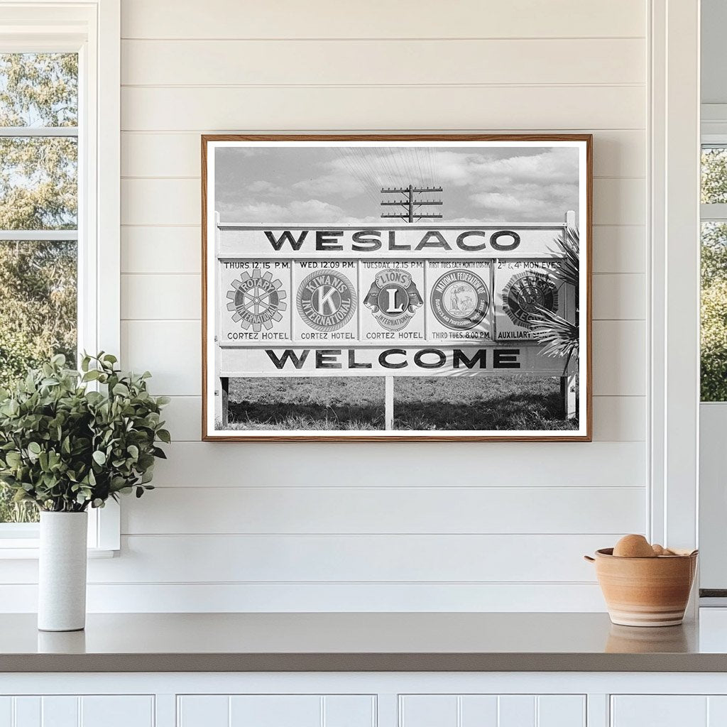 Weslaco Texas Sign February 1939 Historical Image